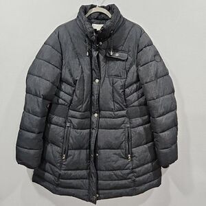 Laundry Shelli‎ Segal Womans XL Gray Quilted Puffer Winter Jacket Warm Long